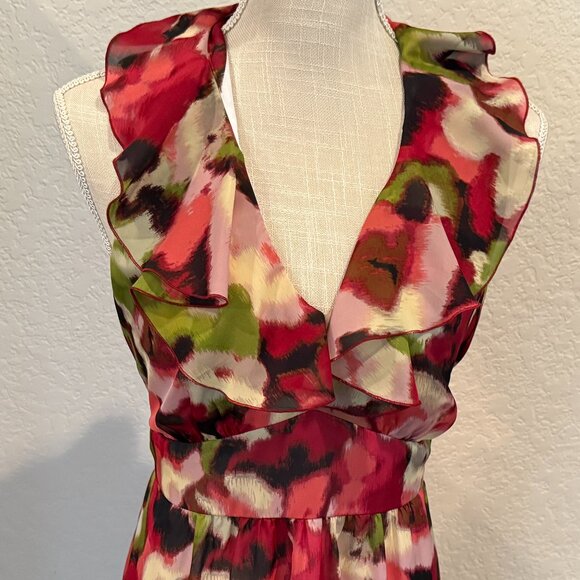 Ann Taylor LOFT Flowy Dress with Ruffle Collar - Picture 5 of 12